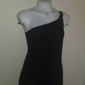 Top with Leather Shoulder Strap
